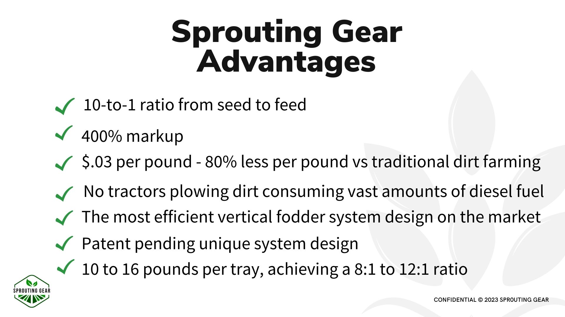 Sprouting Gear Advantages